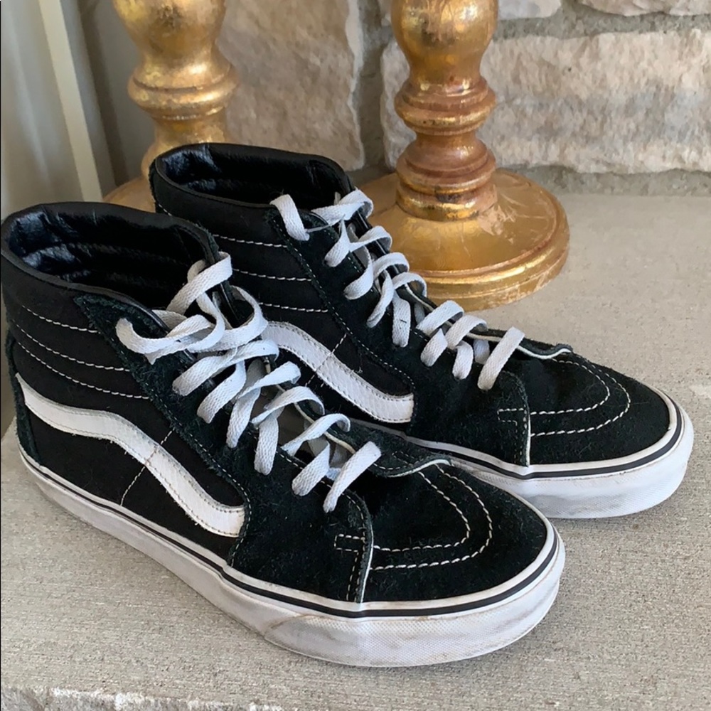 Black suede vans 8.5